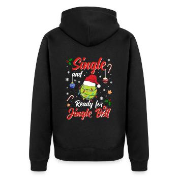 Fun Beachball Costume Single and ready for Jingle - Unisex Premium Bio Zip Hoodie - Schwarz - Hinten - Nico (187cm)