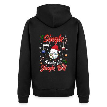Funny Baseball Costume Single and ready for Jingle - Unisex Premium Bio Zip Hoodie - Schwarz - Hinten - Nico (187cm)