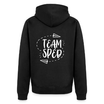 Team Special Education Profession Teacher Special Education Teacher - Unisex Premium Organic Zip Hoodie - black - Back - Nico (187cm)