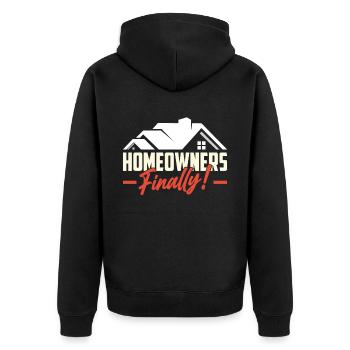 Hauseigentümer Endlich Hausherr Hausbesitzer Haus - Unisex Premium Bio Zip Hoodie - Schwarz - Hinten - Nico (187cm)