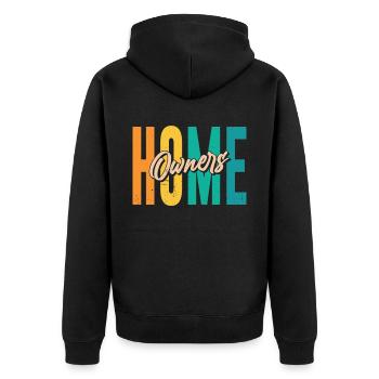 Homeowner Homeowner Homeowner House - Unisex Premium Organic Zip Hoodie - black - Back - Nico (187cm)