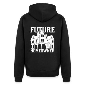 Zukünftiger Hauseigentümer Hausbesitzer Hausherr - Unisex Premium Bio Zip Hoodie - Schwarz - Hinten - Nico (187cm)
