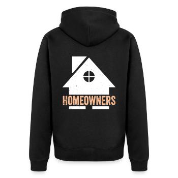 Hauseigentümer Hausbesitzer Hausherr Haus - Unisex Premium Bio Zip Hoodie - Schwarz - Hinten - Nico (187cm)
