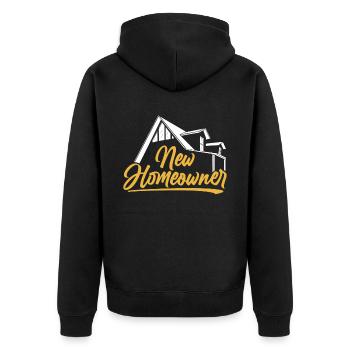 Neuer Hauseigentümer Hausbesitzer Hausherr Haus - Unisex Premium Bio Zip Hoodie - Schwarz - Hinten - Nico (187cm)
