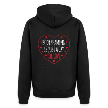 La honte corporelle n’est qu’un cri d’amour - Veste à capuche bio Premium Unisexe - noir - Dos - Nico (187cm)