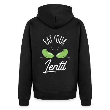 Mangez vos lentilles Nourriture Lentille Soupe de lentilles - Veste à capuche bio Premium Unisexe - noir - Dos - Nico (187cm)