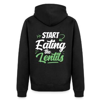 Start The Lentils To Eat Lentil Soup Lentil Lens - Unisex Premium Organic Zip Hoodie - black - Back - Nico (187cm)