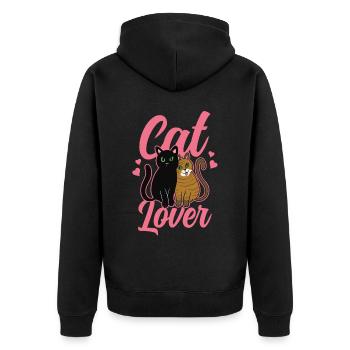 Amoureux des chats Animaux mignons Chats - Veste à capuche bio Premium Unisexe - noir - Dos - Nico (187cm)