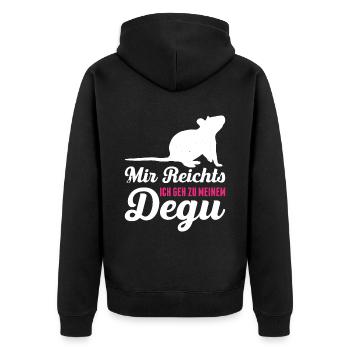 Mir Reichts Ich Geh Zu Meinem Degu Geschenk - Unisex Premium Bio Zip Hoodie - Schwarz - Hinten - Nico (187cm)