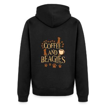 Coffee and Beagle - Unisex Premium Organic Zip Hoodie - black - Back - Nico (187cm)