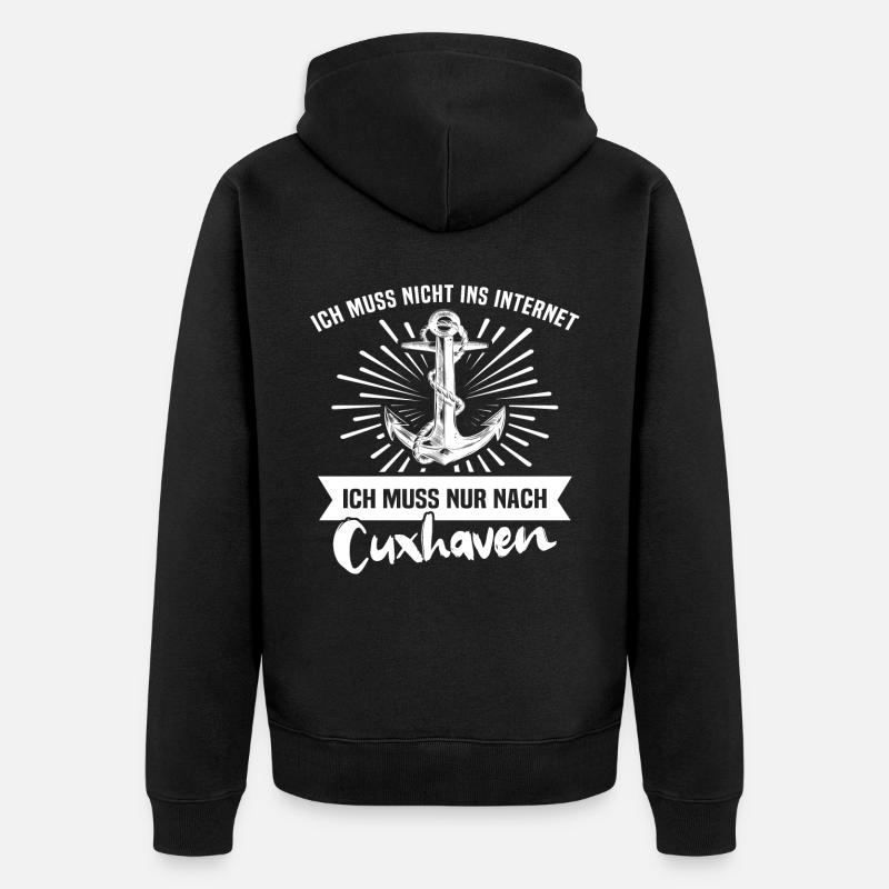 Cuxhaven - Unisex Premium Bio Zip Hoodie - Schwarz