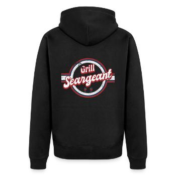 Grill Seargeant Independence Veteran Father Shirt - Unisex Premium Bio Zip Hoodie - Schwarz - Hinten - Nico (187cm)