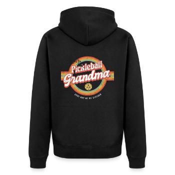 Pickleball Oma Stay Out Of My Kitchen Shirt - Unisex Premium Bio Zip Hoodie - Schwarz - Hinten - Nico (187cm)