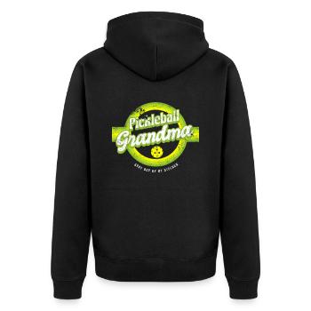 Pickleball Oma Stay Out Of My Kitchen Shirt - Unisex Premium Bio Zip Hoodie - Schwarz - Hinten - Nico (187cm)