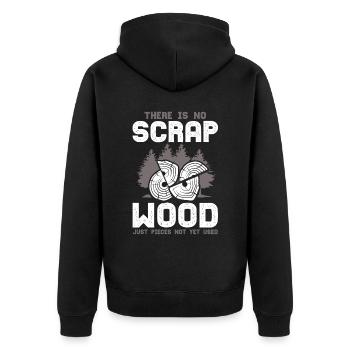 Carpenter Gift Saying Woodworking - Unisex Premium Organic Zip Hoodie - black - Back - Nico (187cm)