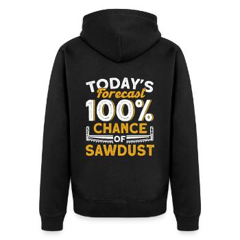 Carpenter Gift Saying Woodworking - Unisex Premium Organic Zip Hoodie - black - Back - Nico (187cm)
