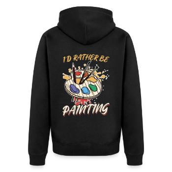 Je préfère peindre - peintre - Veste à capuche bio Premium Unisexe - noir - Dos - Nico (187cm)