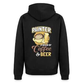 Je préfère peindre - peintre - Veste à capuche bio Premium Unisexe - noir - Dos - Nico (187cm)