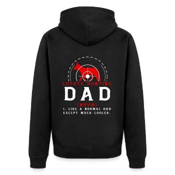 Coyote Hunting Daddy - Unisex Premium Organic Zip Hoodie - black - Back - Nico (187cm)
