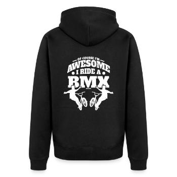BMX Bike Halfpipe cool gift - Unisex Premium Organic Zip Hoodie - black - Back - Nico (187cm)