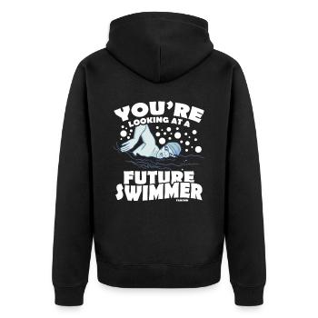 Natation Sauveteur Cours de natation Piscine extérieure Cadeau - Veste à capuche bio Premium Unisexe - noir - Dos - Nico (187cm)