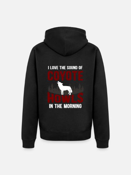 Kojotenjagd Kojote Geschenk - Unisex Premium Bio Zip Hoodie - Schwarz