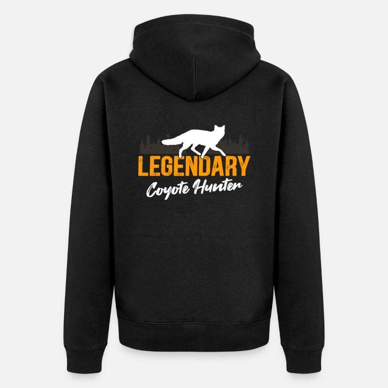 Coyote Chasse Coyote Cadeau - Veste à capuche bio Premium Unisexe - noir