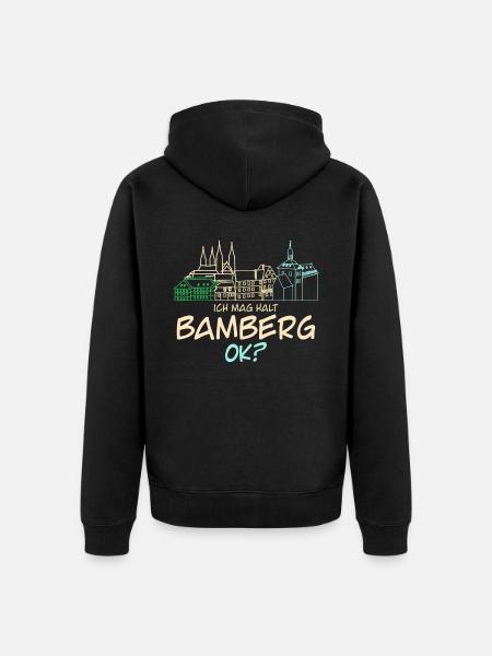 Bamberger I like Bamberg - Unisex Premium Organic Zip Hoodie - black