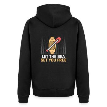Sup Stand Up Paddle Design Sup Board Paddeln - Unisex Premium Bio Zip Hoodie - Schwarz - Hinten - Nico (187cm)