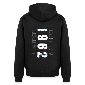 Édition Limitée Année de Naissance 1962 Cadeau Hommes - Veste à capuche bio Premium Unisexe - noir - Dos - Nico (187cm)