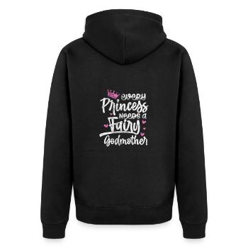 Marraine Tante Marraine Baptême Nièce Neveu Cadeau - Veste à capuche bio Premium Unisexe - noir - Dos - Nico (187cm)