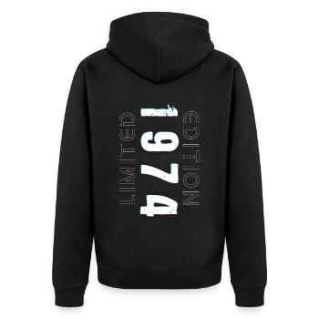 Édition Limitée Année de Naissance 1974 Cadeau Hommes - Veste à capuche bio Premium Unisexe - noir - Dos - Nico (187cm)