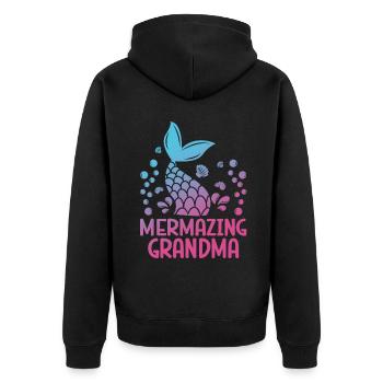 Erstaunlich Oma Fantasy Meerjungfrau Geschichte - Unisex Premium Bio Zip Hoodie - Schwarz - Hinten - Nico (187cm)