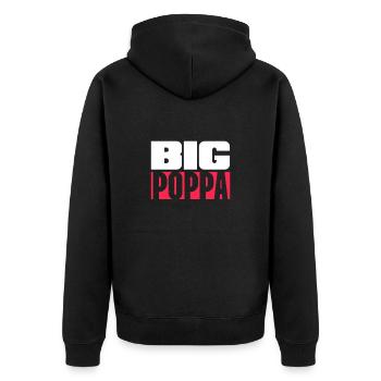 Hip Hop Rap Musik Rapper Hiphop Geschenk - Unisex Premium Bio Zip Hoodie - Schwarz - Hinten - Nico (187cm)