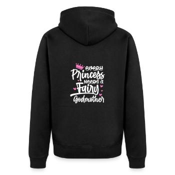 Patin - Unisex Premium Bio Zip Hoodie - Schwarz - Hinten - Nico (187cm)
