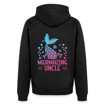 Erstaunlich Onkel Fantasy Meerjungfrau Geschichte - Unisex Premium Bio Zip Hoodie - Schwarz - Hinten - Nico (187cm)