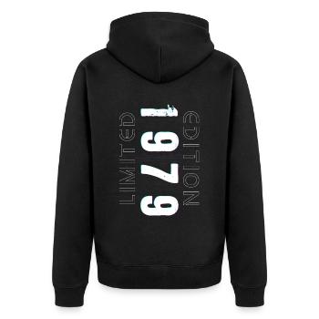 Édition Limitée Année de Naissance 1979 Cadeau Hommes - Veste à capuche bio Premium Unisexe - noir - Dos - Nico (187cm)