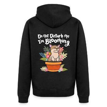 Dérange-moi pas je fleuris drôle de plante - Veste à capuche bio Premium Unisexe - noir - Dos - Nico (187cm)
