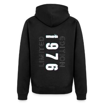 Édition Limitée Année de Naissance 1976 Cadeau Hommes - Veste à capuche bio Premium Unisexe - noir - Dos - Nico (187cm)
