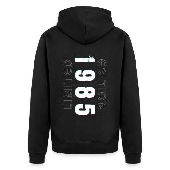 Édition Limitée Année de Naissance 1985 Cadeau Hommes - Veste à capuche bio Premium Unisexe - noir - Dos - Nico (187cm)