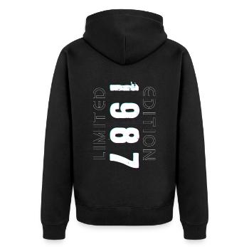 Édition Limitée Année de Naissance 1987 Cadeau Hommes - Veste à capuche bio Premium Unisexe - noir - Dos - Nico (187cm)