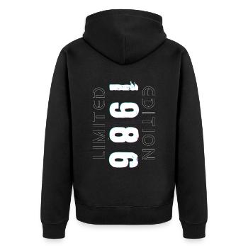 Édition Limitée Année de Naissance 1986 Cadeau Hommes - Veste à capuche bio Premium Unisexe - noir - Dos - Nico (187cm)
