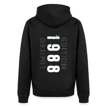 Édition Limitée Année de Naissance 1988 Cadeau Hommes - Veste à capuche bio Premium Unisexe - noir - Dos - Nico (187cm)