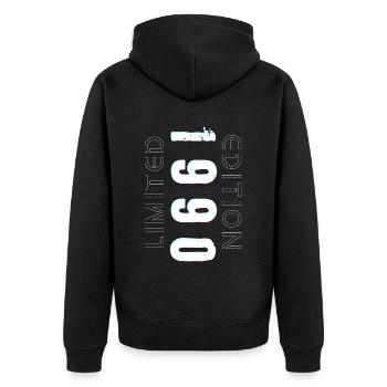 Édition Limitée Année de Naissance 1990 Cadeau Hommes - Veste à capuche bio Premium Unisexe - noir - Dos - Nico (187cm)