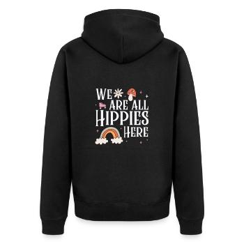 Hippie Peace Flower Power Amour Paix Cadeau - Veste à capuche bio Premium Unisexe - noir - Dos - Nico (187cm)