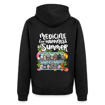 Médicament pour le bonheur chez les chats en semaine d’été - Veste à capuche bio Premium Unisexe - noir - Dos - Nico (187cm)