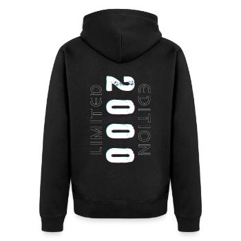 Édition Limitée Année de Naissance 2000 Cadeau Hommes - Veste à capuche bio Premium Unisexe - noir - Dos - Nico (187cm)
