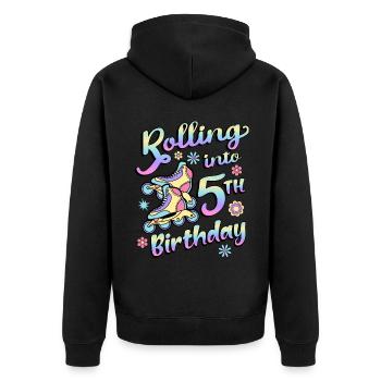 Rouler dans le 5ème anniversaire Roller Skater Inline - Veste à capuche bio Premium Unisexe - noir - Dos - Nico (187cm)
