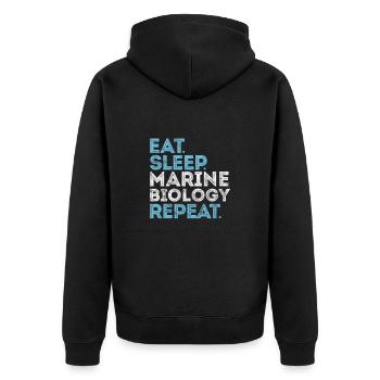 Meeresbiologie Meer Meeresbiologe Biolgie Geschenk - Unisex Premium Bio Zip Hoodie - Schwarz - Hinten - Nico (187cm)