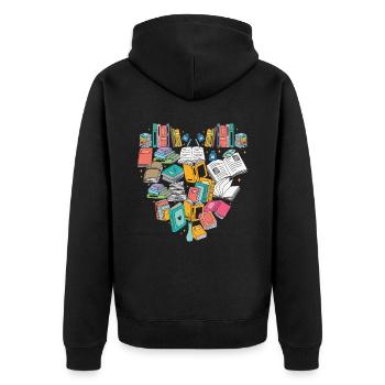 Bücher Lover Writer Zitate - Unisex Premium Bio Zip Hoodie - Schwarz - Hinten - Nico (187cm)